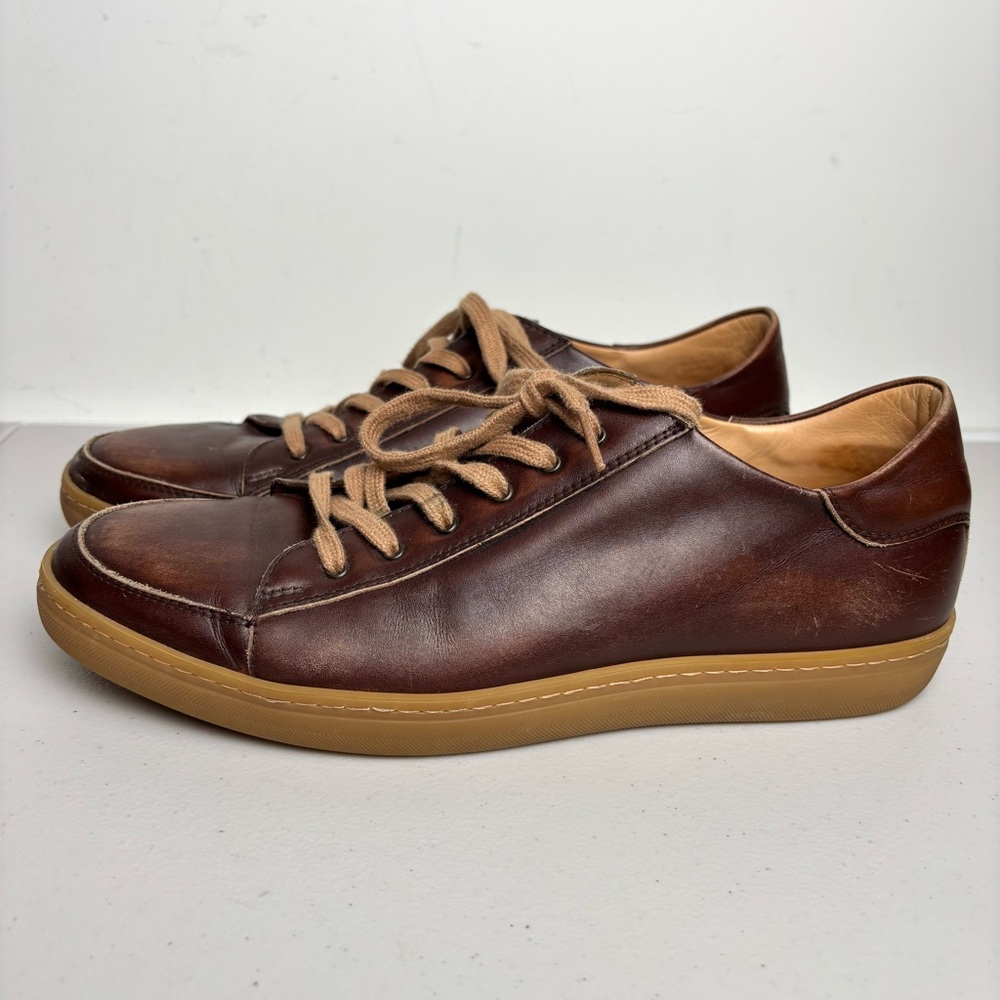 Mezlan Brown Leather Sneakers with Gum Sole